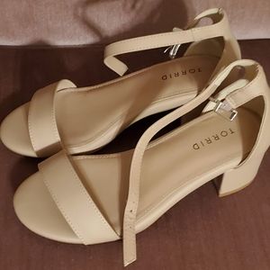 Plus size Torrid Nude Open Toe Small Heel Size 7.5WW
